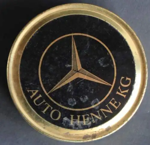 Mercedes-Benz Schmierfettdose Auto Henne KG Blechdose mit Deckel (2452)