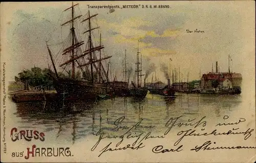 Halt gegen das Licht Litho Hamburg Harburg, Hafen