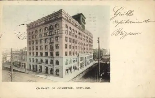 Ak Portland Oregon USA, Kammer für Handel,  historische Architektur, Postkarte