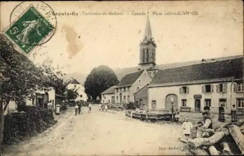 Ak Lepuix Gy Territoire de Belfort, Grande Place