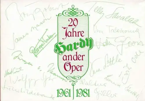 Weinhandlung Hardy, Berlin (Hrsg.): Kalender : 20 Jahre Hardy an der Oper 1961 - 1981. 