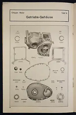 Original Prospekt DKW Ersatzteile-Liste Motor 700 ccm Typ 701 1934 Motorrad sf