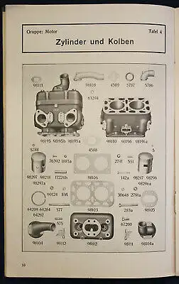 Original Prospekt DKW Ersatzteile-Liste Motor 700 ccm Typ 701 1934 Motorrad sf