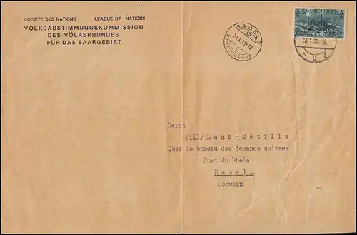 118 Burbacher Hütte Lettre Commission du référendum SAARBRÜCKEN 13.1.35