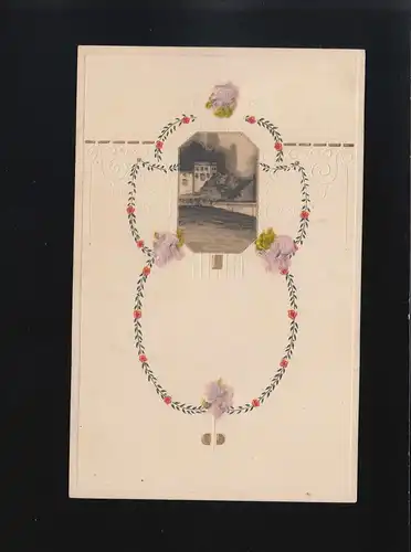 Vue Berlin Wannesee Spree ornée de fleurs, Ornemente, Berlin 26.11.1912