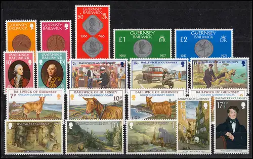 199-217 Guernsey Jahrgang 1980, postfrisch ** / MNH