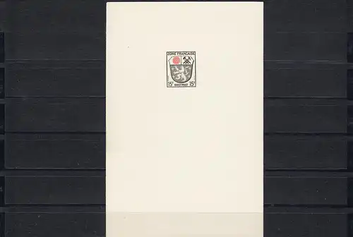 Französische Zone MiNr. 1,3,7,9 M, schöne Vorlagekartons