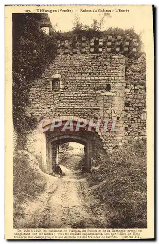 Cartes postales Tiffauges Ruines du Chateau L Entree