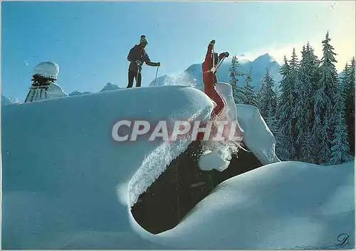 Cartes postales moderne L'hiver au pays du Mt Blanc Les jois du ski