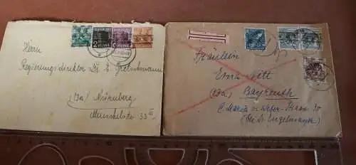 zwei alte Umschläge Briefmarken Bizone ?? 1948 