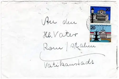 BRD 1965, Brief v. Rüdesheim Aulhausen an Papst Paul VI. Vatikan Rom Italia
