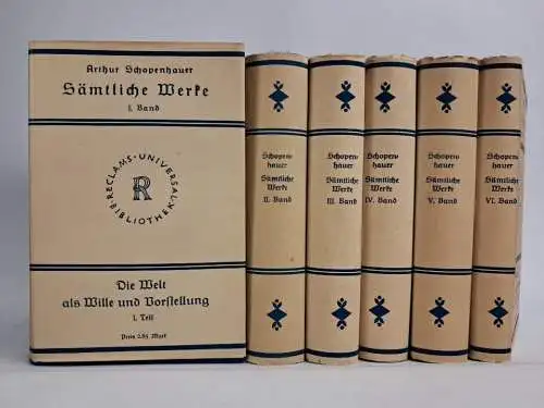 Buch: Arthur Schopenhauer -Sämtliche Werke I-VI, Reclam, 6 Bände, um 1920