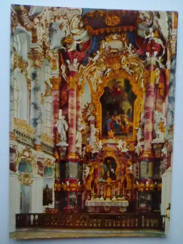 Steingaden - Wieskirche - Hochaltar mit Chorempore - Wies - Bayern (ungelaufen) Ansichtskarte