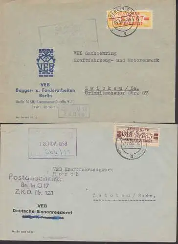 Berlin O17 ZKD-Streifen B17L,  21L Bagger- und Frderarbeiten, Deutsche Binnenreederei