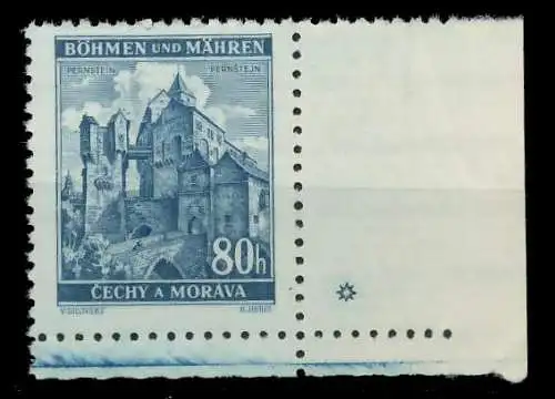 BÖHMEN MÄHREN 1939-1940 Nr 40PlSt1R postfrisch 82869E
