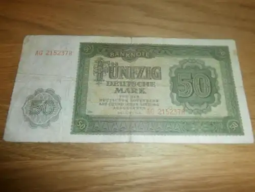 Deutsche Demokratische Republik 50 Deutsche Mark 1948 Geldschein , DDR , Fünfzig Mark !!!