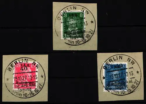 Deutsches Reich 407-409 gestempelt Vollstempel, geprüft Schlegel BPP #NG578