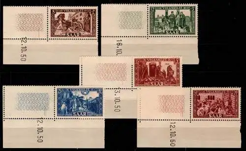 Saarland 299-303 Br postfrisch mit Druckdatum #OJ766