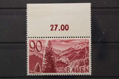 FZ Baden, MiNr. 37 Oberrand, postfrisch - 214259