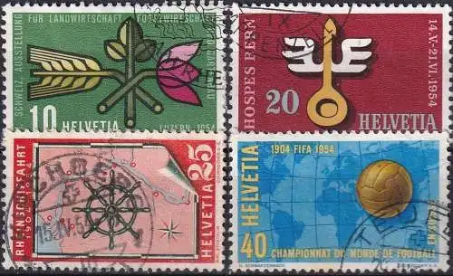 SCHWEIZ 1954 Mi-Nr. 593/96 o used
