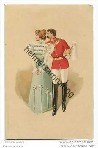 Paar - Uniform - Künstlerkarte