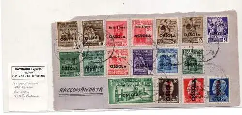 C.L.N. Ossola Italia Libera - Fragment mit 17 verschiedenen Werten