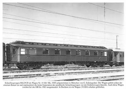 Hochgeschwindigkeitszugwagen B4ue-Pr20 1949 in München DB Bahn Postkarte