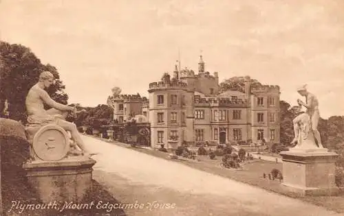 England Plymouth Mount Edgcumbe House Vintage Postkarte
