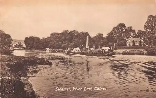 England Totnes Steamboat River Dart Vintage Postkarte