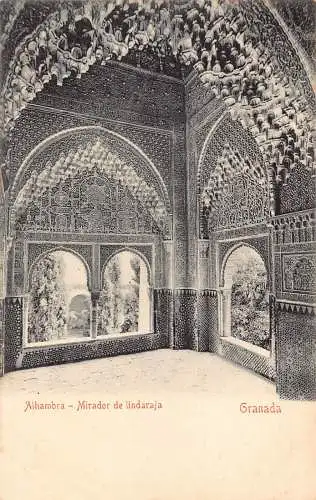 A869 Spanien Granada Alhambra Mirador de lindaraja Vintage Postkarte