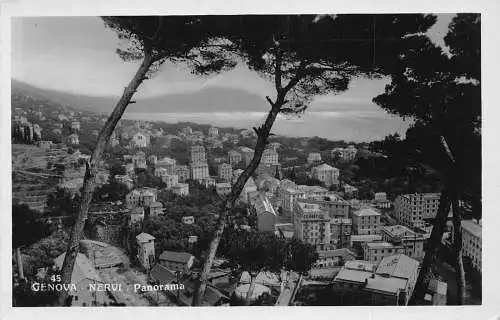 L073 Italien 1934 Genua - Nervi - Panorama Stadtansicht Vintage Postkarte