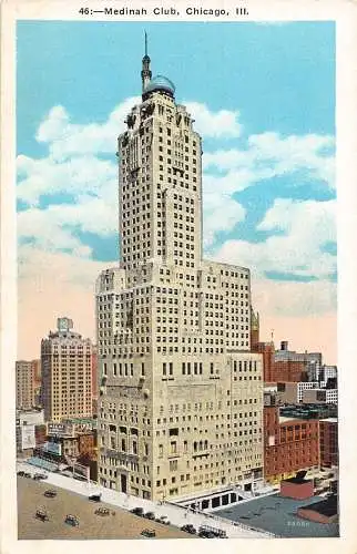 US Chicago Illinois Medinah Club Vintage Postkarte