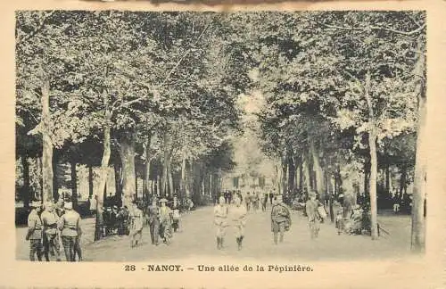 CPA France Nancy une allee de la Pepiniere