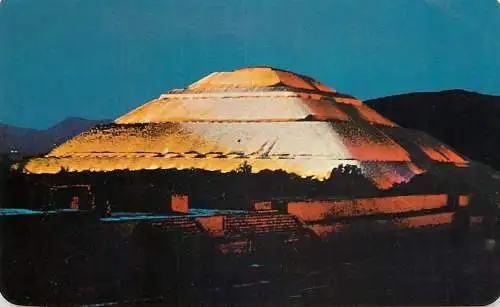 Mexico San Juan Teotihuacan Piramida del Sol night view