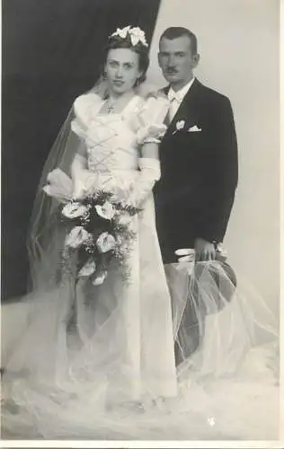 Marriage vintage souvenir photo postcard