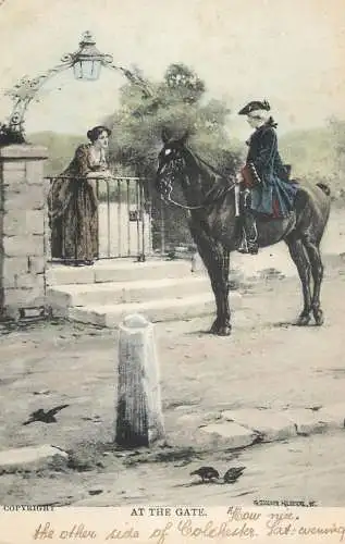 Horses animals related postcard at the gate Colchester