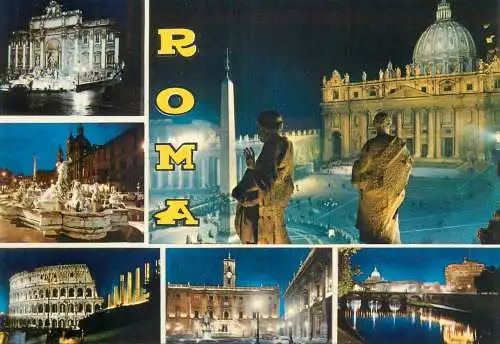 Italy Roma different nocturnal aspects and views