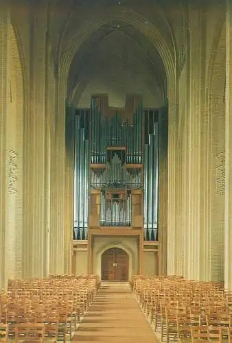 Post card Denmark Copenhagen Grundtvig's Church inner aspect