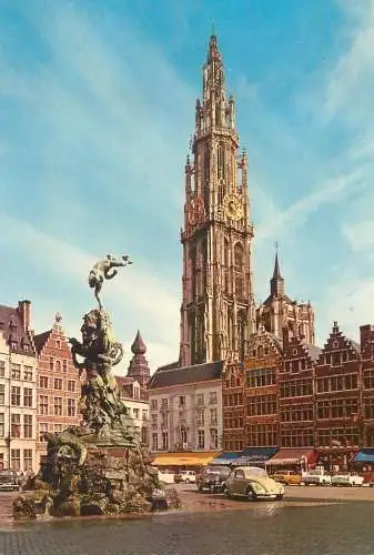 Postcard Belgium Antwerp cathedral