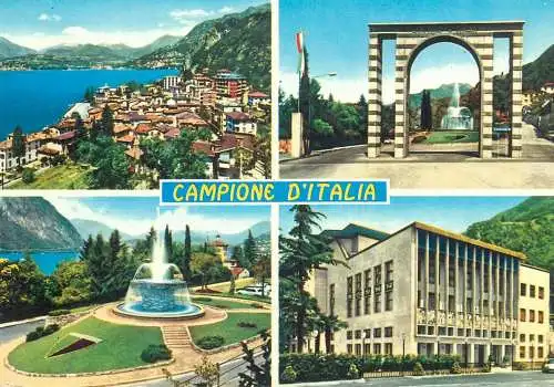 Italy Lombardy Campione d'Italia Lago di Lugano multi views