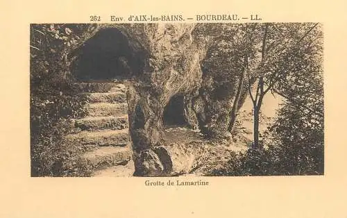 Postcard France Aix-les-Bains Lamartine Grotte