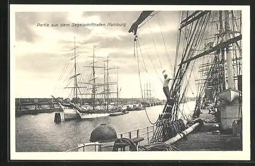 AK Hamburg, Partie aus dem Segelschiffhafen