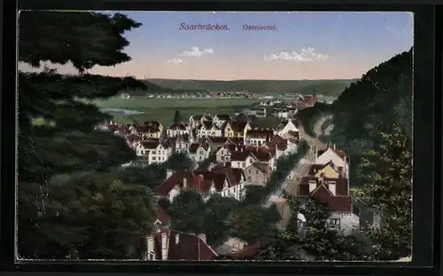 AK Saarbrücken, Ostviertel aus der Vogelschau
