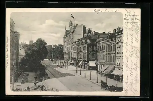 AK St. Johann /Saarbrücken, Blick in die Reichsstrasse