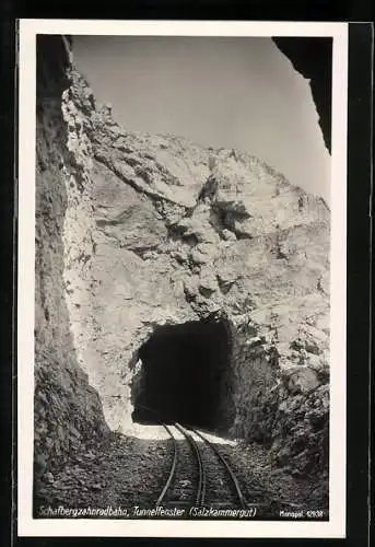 AK Tunnelfenster der Schafbergzahnradbahn in Salzkammergut