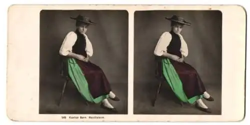 Stereo-Fotografie Wehrli AG, Kilchberg-Zürich, Haslitalerin aus dem Kanton Bern