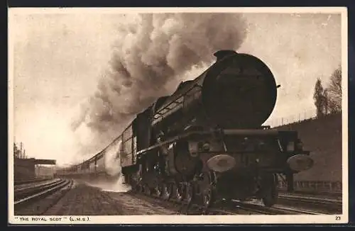AK englische Eisenbahn The Royal Scot, LMS