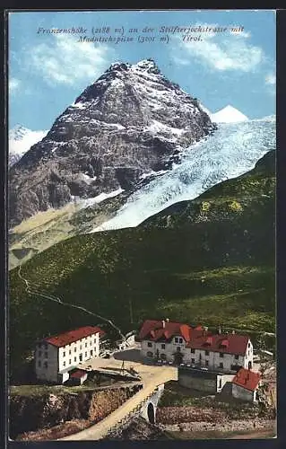 AK Franzenshöhe, Blick aus der Vogelschau auf die Franzenshöhe mit der Madatschspitze