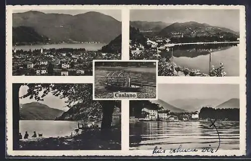 AK Caslano, Panorama und Seepartien mit Gondel