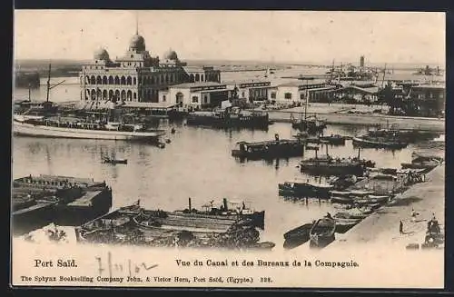 AK Port-Said, Vue du Canal et des Bureaux de la Compagnie